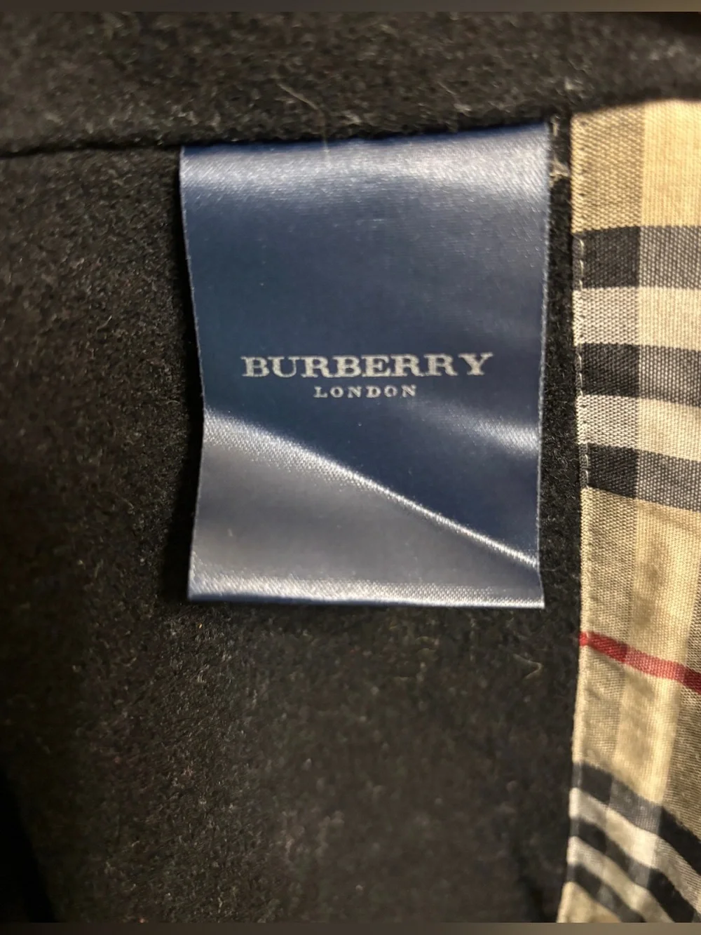 Burberry London Black Trench Coat Nova Check Removable Wool Liner Size 10R Long - Picture 15 of 16